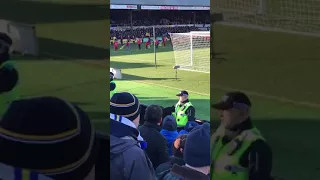 This Policeman leading the chants for the Leeds fans at Newport