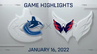 NHL Highlights | Canucks vs. Capitals - Jan 16, 2022