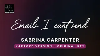 Emails I can't send - Sabrina Carpenter (Original Key Karaoke) - Piano Instrumental Cover, Lyrics