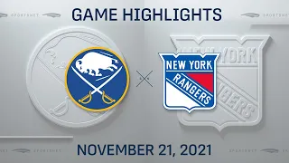 NHL Highlights | Sabres vs. Rangers - Nov. 21, 2021