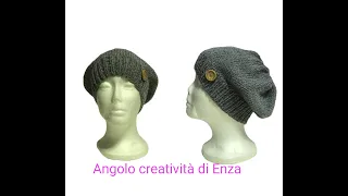 Cappello da donna ai ferri  modello "Basco" 🧶🧢 Tutorial facilissimo ideale anche per principianti😉