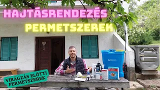 Hajtások rendezése a szőlőben, permetszerek bemutatása az idei évre vonatkozóan.