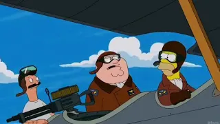 Homer And Peter In The Air-Force