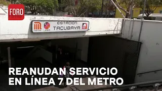 Metro CDMX; L7 reanuda servicio tras falla eléctrica - Las Noticias