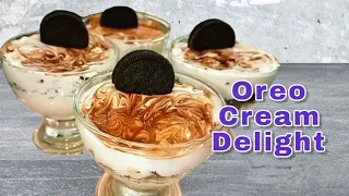 Oreo Cream Delight  | Quick and easy Recipe by Mehreen Kitchen and Vlogs |                 #dessert