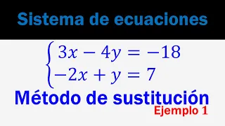 Sistema de ecuaciones lineales de 2x2: Método de sustitución ejemplo1