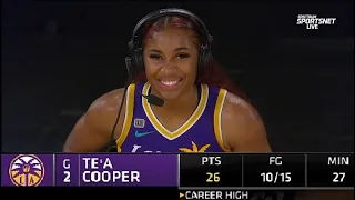 Te'a Cooper After CAREER HIGH 26 Points In Sparks Win Over Mystics | Post Game Interview #TeaCooper