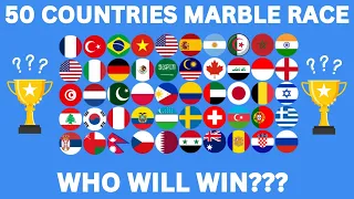 50 Countries 49 Eliminations Marble race in Algodoo | Who Wins???