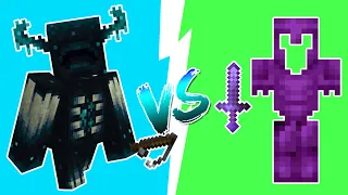 The Warden vs Enchanted Netherite Armour | Minecraft