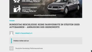 Fahrverbot Petition. Diesel-Lüge. DUH Gemeinnützigkeit aberkennen?