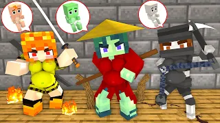 Monster School : Ninja Cute Girls - Zombie, Creeper, Skeleton - Minecraft Animation