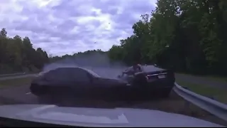 Police officer narrowly escaping high-speed crash during a routine traffic stop in Fairfax Virginia