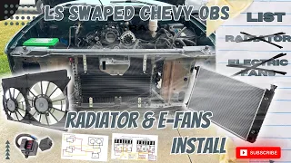 LS Swaped Chevy OBS Radiator & E   Fan Install