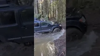 Puddle in the V8 Pathfinder on Sumas Mt