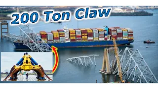 200 Ton Claw To Salvage Collapsed Key Bridge Debris Baltimore