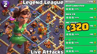 Th16 Legend League Attacks Strategy! +320 Mar Day 2 || Clash Of Clans