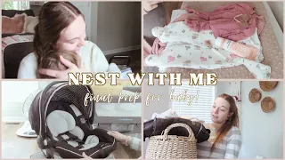 NEST WITH ME // postpartum basket, assembling the bassinet, packing hospital bags + more