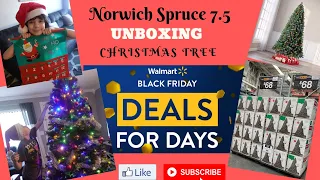 Walmart Christmas Tree Norwich Spruce 7.5 (Unboxing)