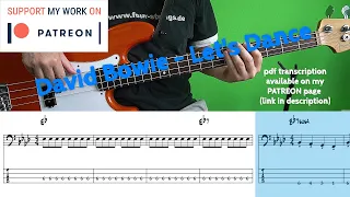 David Bowie - Let's Dance (Bass cover with tabs)