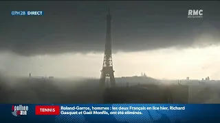 Les images impressionnantes du ciel noir au-dessus de la Tour Eiffel