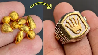 Make a gold ring for men - jewelry maker