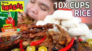 MANG INASAL 10 CUPS OF RICE with 2 LARGE PICHO NG MANOK and 4 PORK BARBEQUE MUKBANG