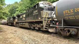 Train Rescues Train, Train Struggles On Steep Grade, Worlds Loudest DPUs!  7 Locomotives Needed! PT2