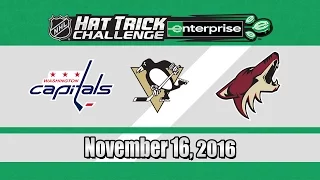 Sidney Crosby Scores! NHL Hat Trick Challenge - November 16, 2016