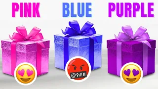 Choose Your Gift! 🎁 Pink, Blue or Purple 💗💙💜 3 Gift Box Challenge #giftboxchallenge #chooseyourgift