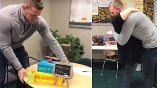 NFL Player J.J. Watt Surprises Retiring 4th Grade Teacher In Classroom