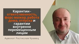 Карантин - ответственность, форс-мажор, работа дома, отпуска и гарантии внутренне перемещенным лицам