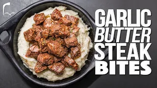 GARLIC BUTTER STEAK BITES | SAM THE COOKING GUY