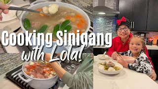 Learning to Cook Filipino Sinigang With Lola!  Multicultural family Cooking Vlog