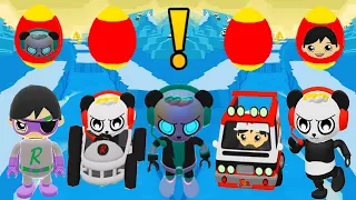 TAG WITH RYAN COMBO PANDA VAN VS SPACE ROVER VS DARK TITAN VS SPY ROBO PANDA MYSTERIOUS EGG SURPRISE