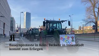 Bauernproteste in Köln: Verkehr in Innenstadtkommt zum Erliegen