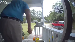 Man falls off of porch