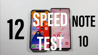 Iphone 12 vs Samsung Note 10 Speed Test