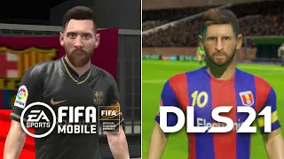 FIFA 21 Mobile vs Dream League Soccer 21 | Faces Comparison | Barcelona