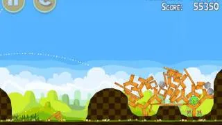 Angry Birds Seasons Level 1-4 - Mighty Eagle - 100% - Total Destruction - Easter Eggs