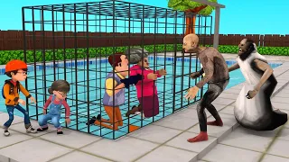 Nick & Tani Rescue Miss.T From Granny and Grandpa - Scary Teacher 3D Animation || MaxBlue