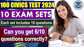 US Citizenship 2024 | Master 10 Exam Sets of 100 Civics Questions (Civics test, female voice)