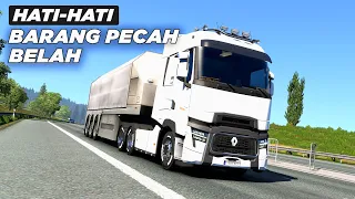 MUATAN PECAH BELAH DENGAN JALAN YANG BERKELOK | EURO TRUCK SIMULATOR 2