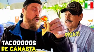 Probando los MEJORES TACOS DE CANASTA de México 🇲🇽