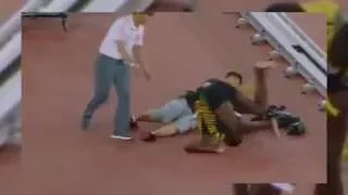 Usain Bolt Hit by Camera Man on a Segway Scooter in Beijing China 2015 Live Video