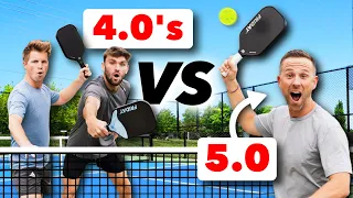 TWO 4.0 Pickleball Players vs ONE 5.0 Player