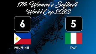 PHILIPPINES vs ITALY | Women's Softball World Cup 2023 | Group C