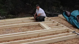 Framing the front door on the Alaska cabin