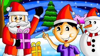 CARA MENGGAMBAR TEMA NATAL YANG MUDAH UNTUK ANAK ANAK | Menggambar Santa Claus Anak Anak