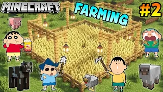 Shinchan made wheat farm and animal farm in Minecraft 😍🔥 | shinchan and his friends plays Minecraft