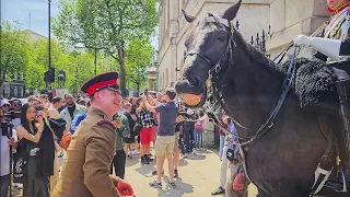 HORSE LAUGHS and MULTIPLE IDIOTS provoke LOUD SHOUTS as huge crowds arrive at Horse Guards!